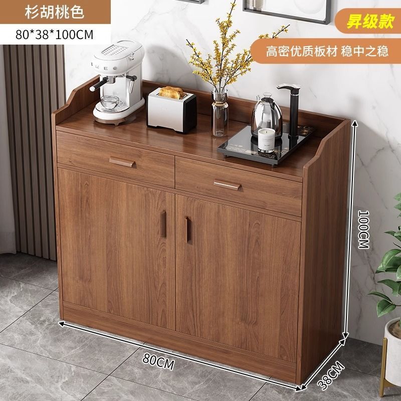 Solid wood tea cabinet, dining side cabinet integrated against the wall, new household kitchen cabinet, dining preparation cabinet, locker, storage cabinet