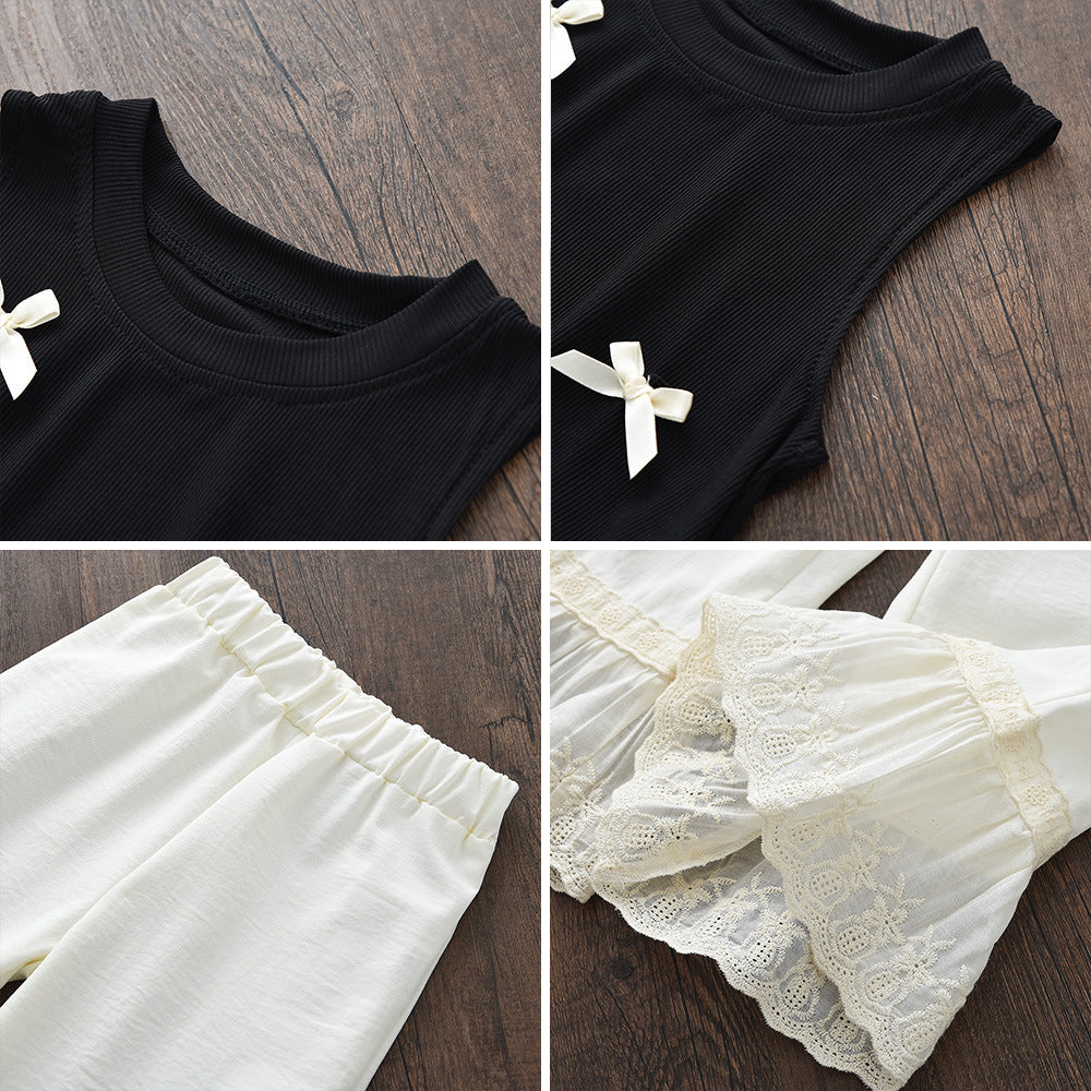 Girls' sleeveless tank top - new summer  collection - kids' clothing - bowknot lace tank top - sweet style for baby girls