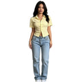 Amazon  summer new striped shirt for women - niche, versatile, casual, slim-fit, and flattering short-sleeve top
