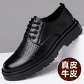 【100% full cowhide leather】new summer 2025 casual hollow-out clogs, soft sole breathable dad shoes