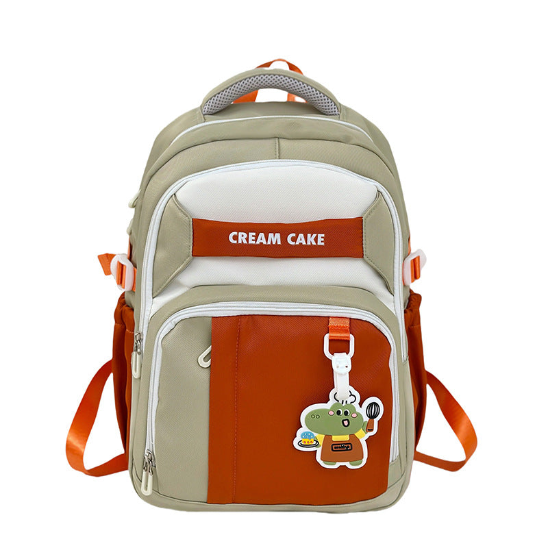 Backpack Women's 2025 New High-value Large-capacity Casual Backpack Trendy Fashion Lightweight Cartoon Bear School Bag