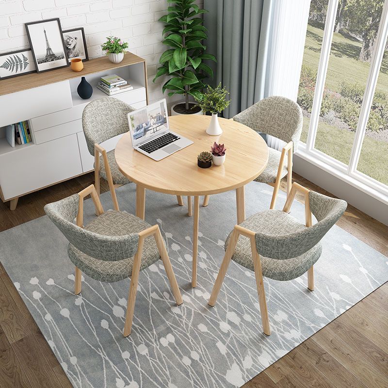 Nordic light luxury negotiation table and chair combination sales department modern casual milk tea shop dining table small apartment round table for home