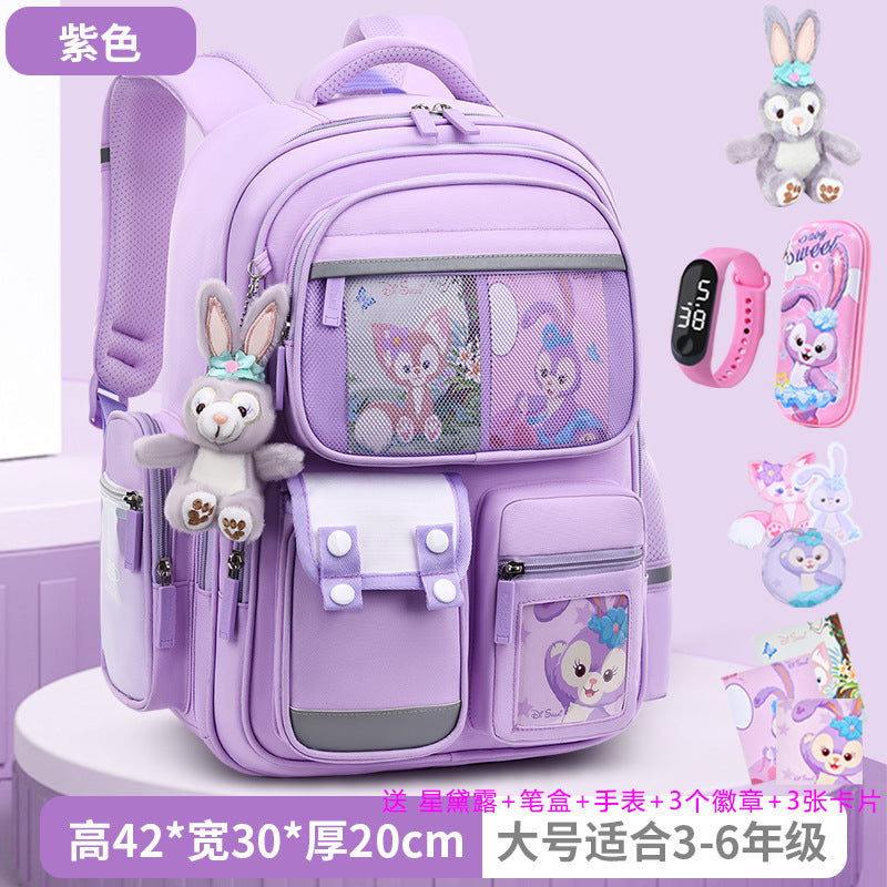 2026 new school backpack for girls, grades 1-6: lightweight, ergonomic, and spine-protecting backpack for elementary school students
