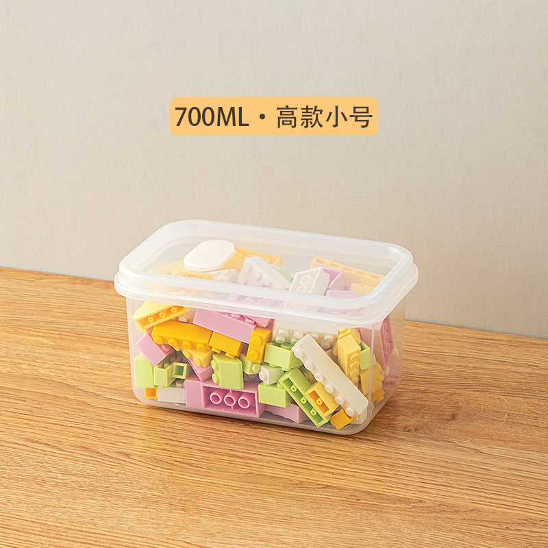 Children's toy storage box transparent with lid grid classification plastic desktop parts puzzle building block Lego storage box