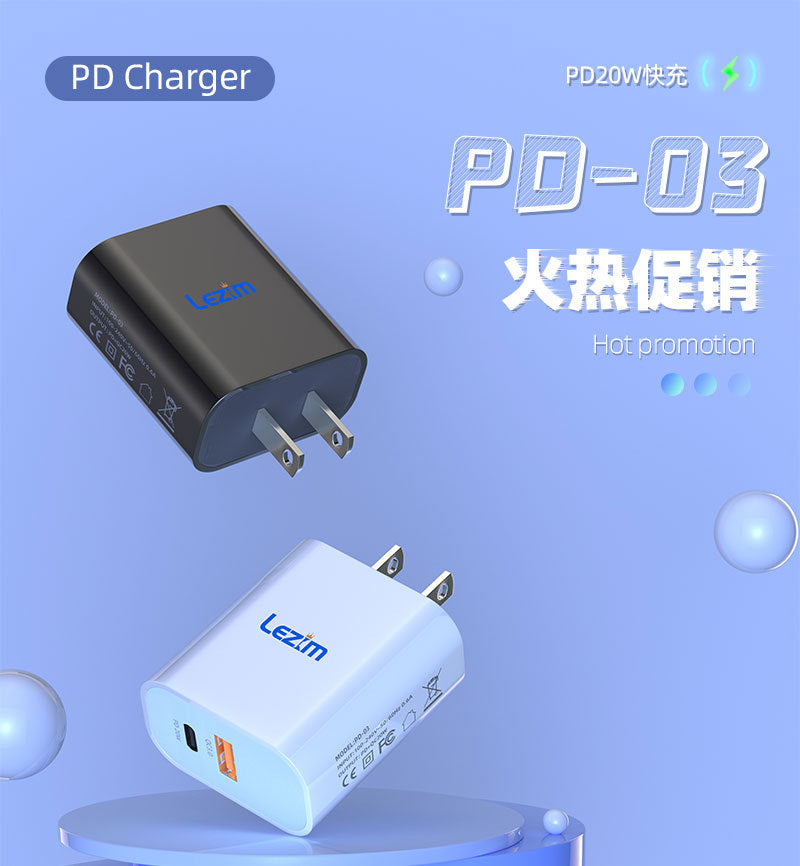 Pd20w charger head uk plug us & eu certified dual port compatible with apple & xiaomi qc3.0 fast charging dual protocol