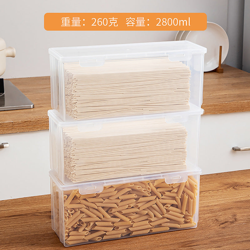 Kitchen Food Grains Storage Box Sealed with Lid Noodle Storage Box Food Grade Refrigerator Transparent Fresh-keeping Box