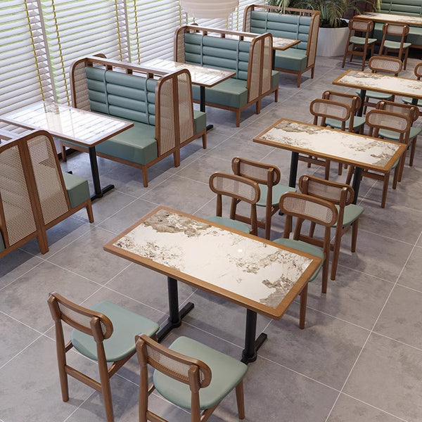 Customized coffee Chinese and Western restaurant booth sofa Japanese and Korean restaurant Thai hot pot restaurant solid wood table and chair combination