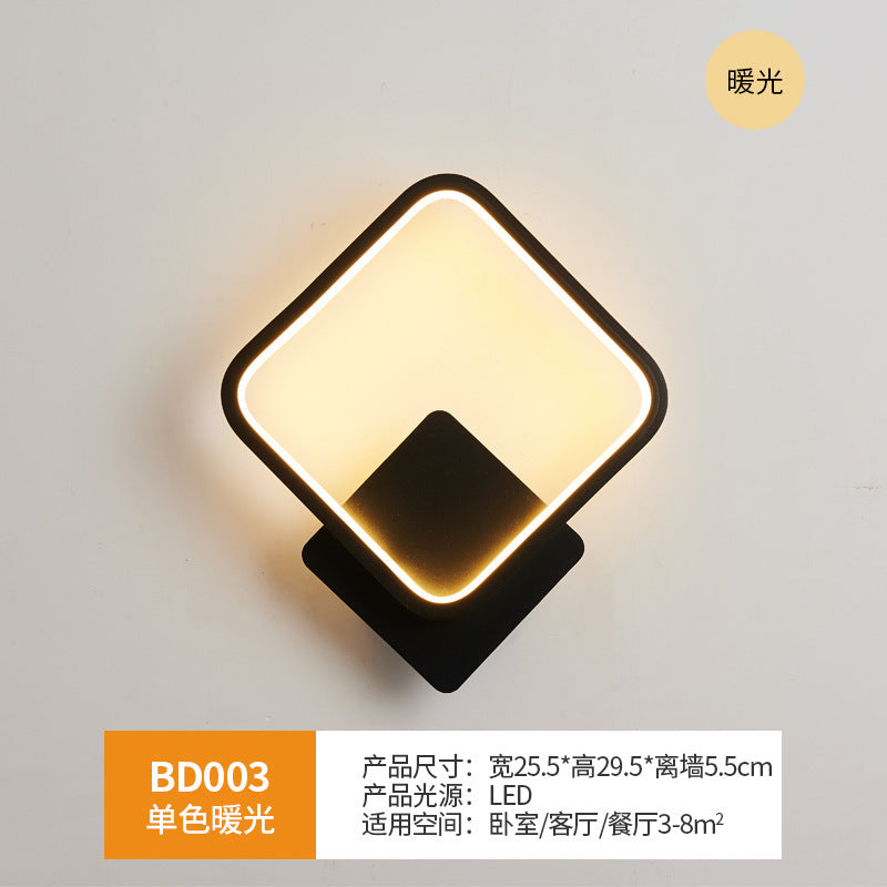 Wall lamp bedroom bedside wall lamp Nordic led living room modern simple background light creative corridor aisle lamp