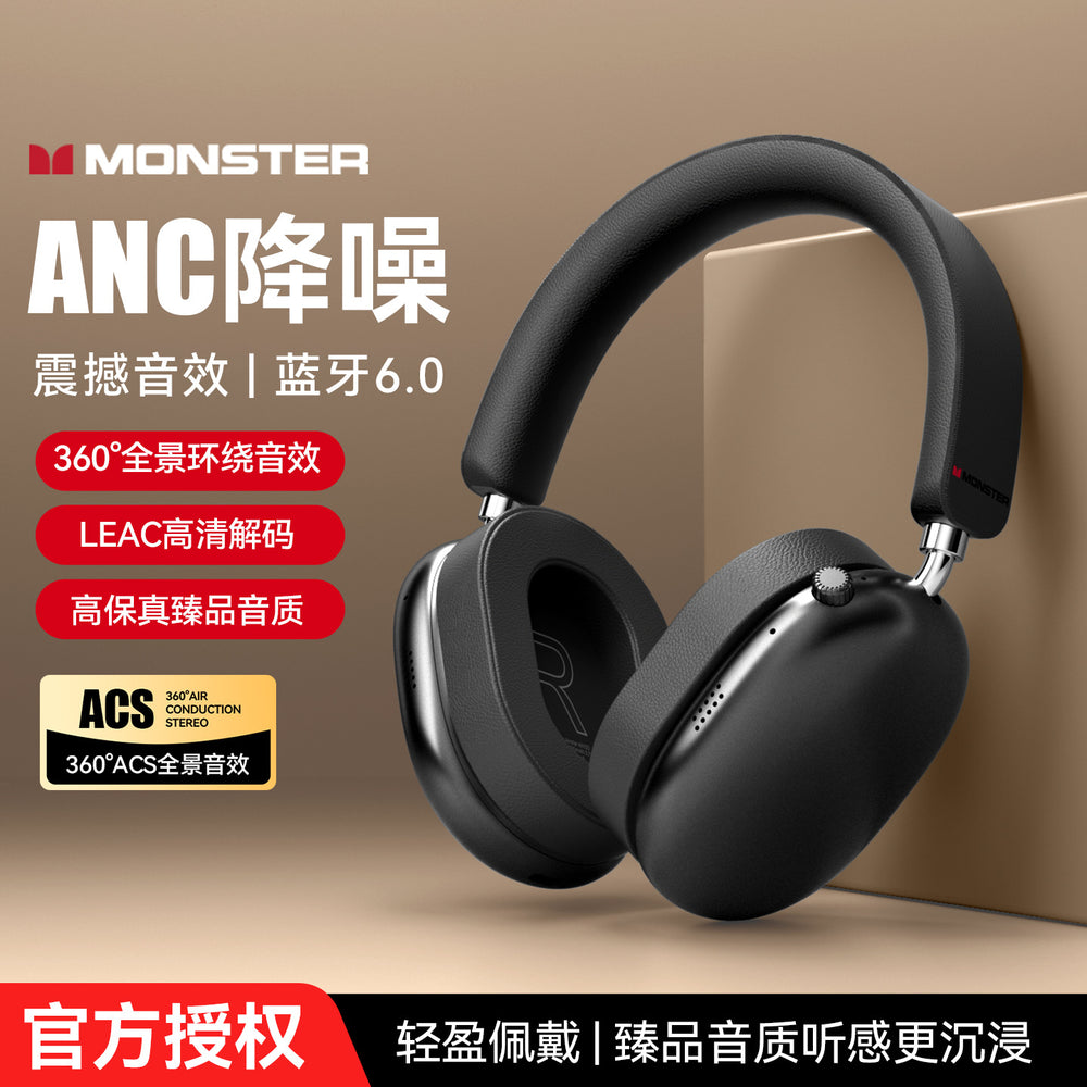Mons ah100 wireless bluetooth headphones with anc noise cancellation - bluetooth 6.0 for sports and running