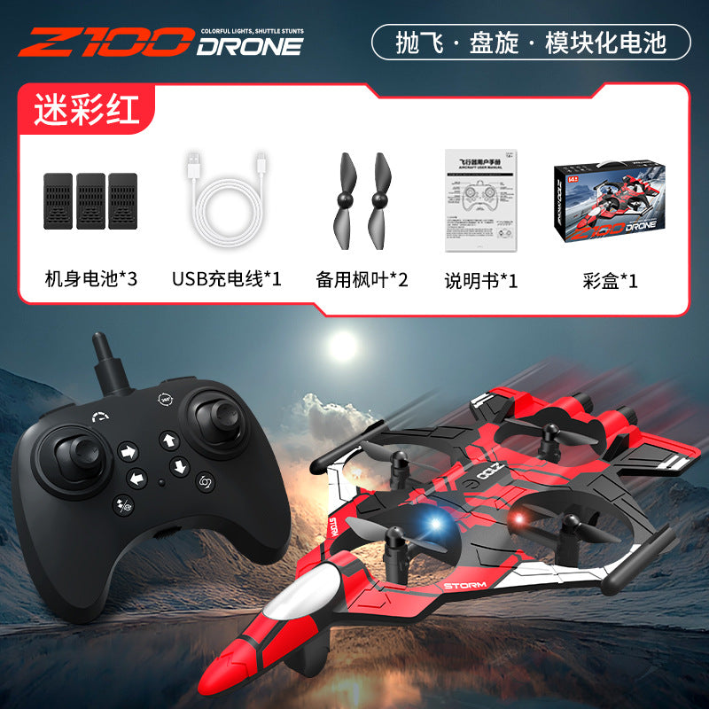 z100 quadcopter combat drone - four-axis with lights, stunt capabilities, hovering, and altitude hold - remote control aircraft at a low price