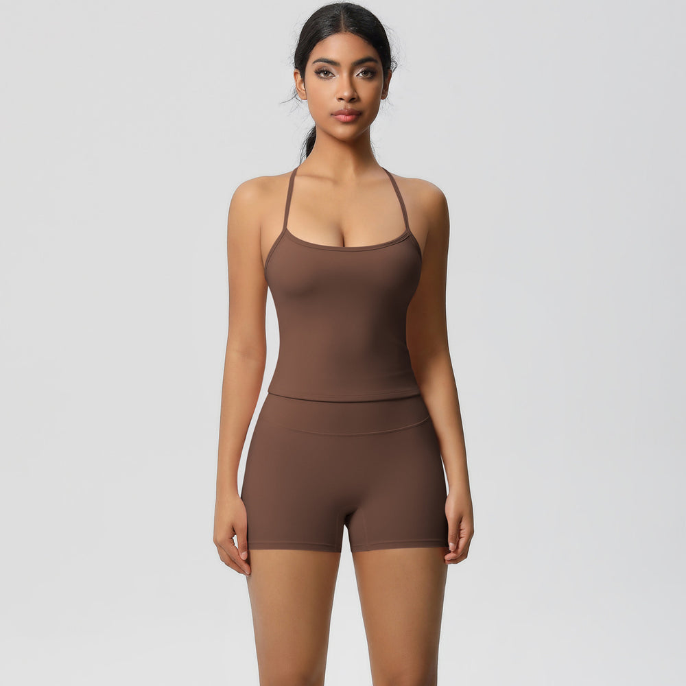 new arrivalpure color suspender beautiful back sports bra suithigh waist hip lifting running fitness yoga suit for women