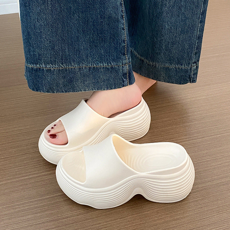 2026 new women's platform slides: eva, non-slip, odor-resistant, cloud-like comfort, summer outdoor fashion, versatile thong sandals