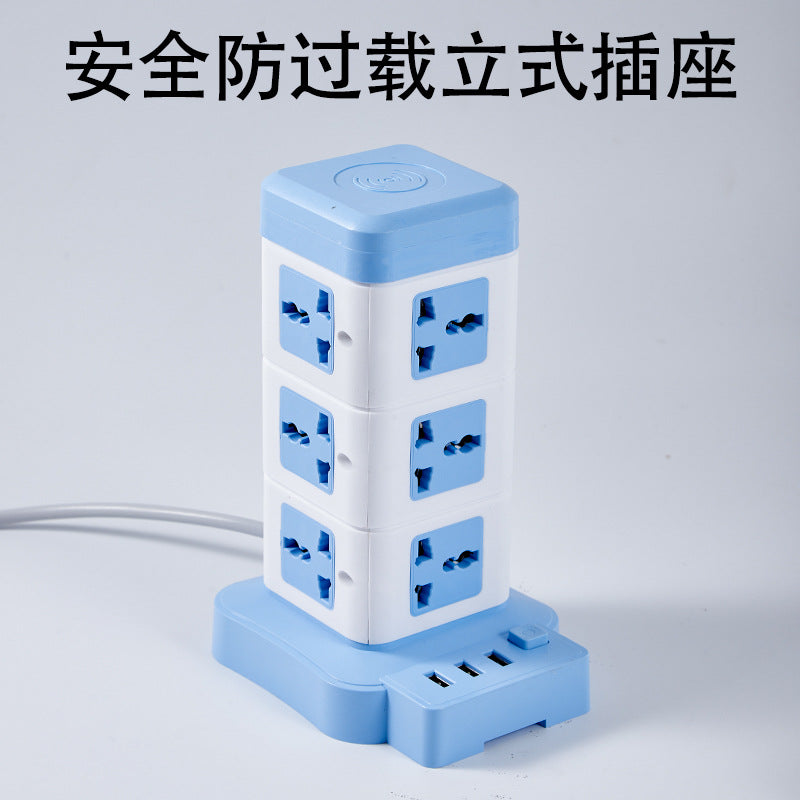 Universal power strip british style power strip tower european standard power strip hong kong style socket vertical macau 2-pin american standard usb power strip