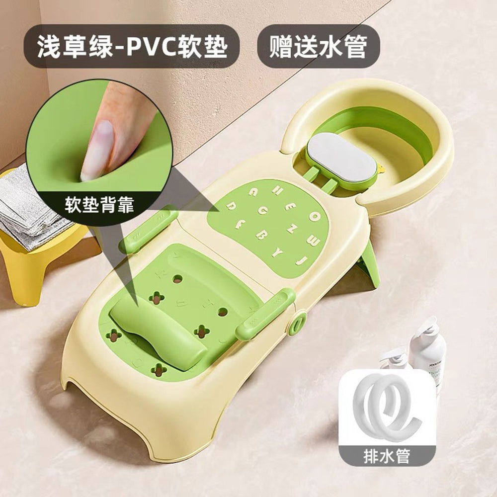 Kids' shampoo chair - foldable baby hair washing bed for home use - gentle hair washing for toddlers and infants