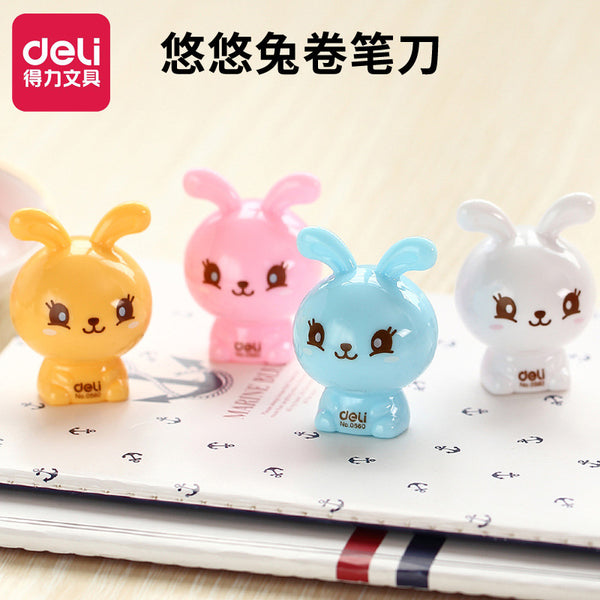 Deli 0560 Pencil Sharpener Yoyo Rabbit Student Pencil Sharpener Pencil Sharpener Children's Cartoon Cute Pencil Sharpener Stationery