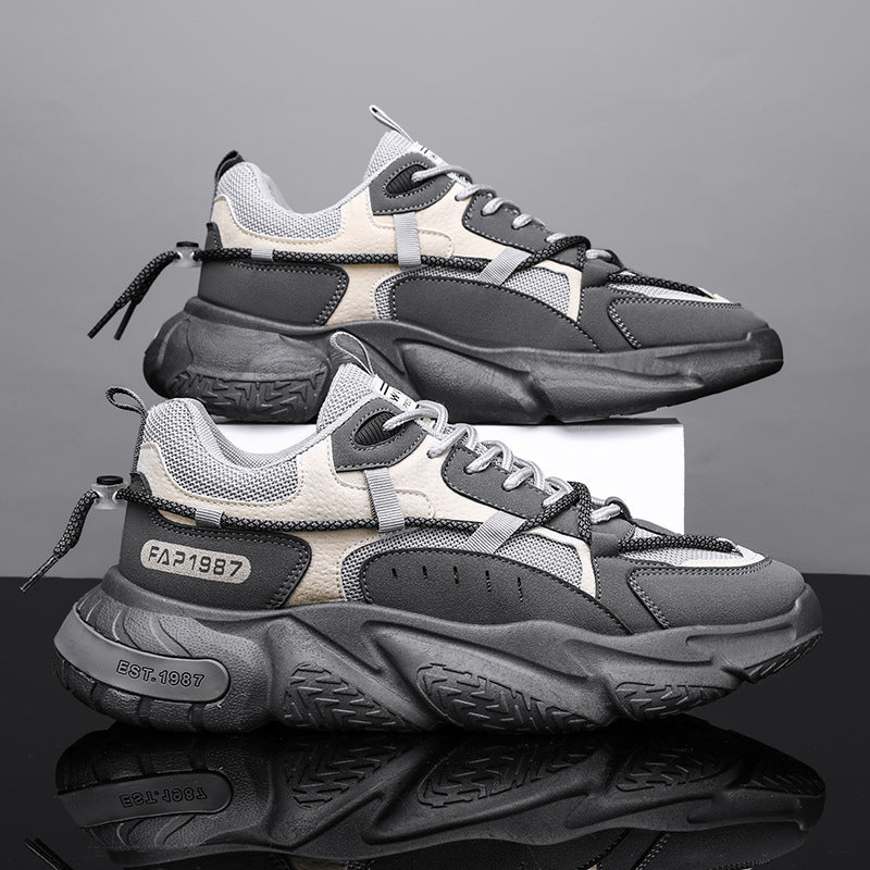2025 new winter men's shoes: trendy chinese style, athletic, running, casual, versatile, breathable, height-increasing, dad shoes, and instagram-worthy