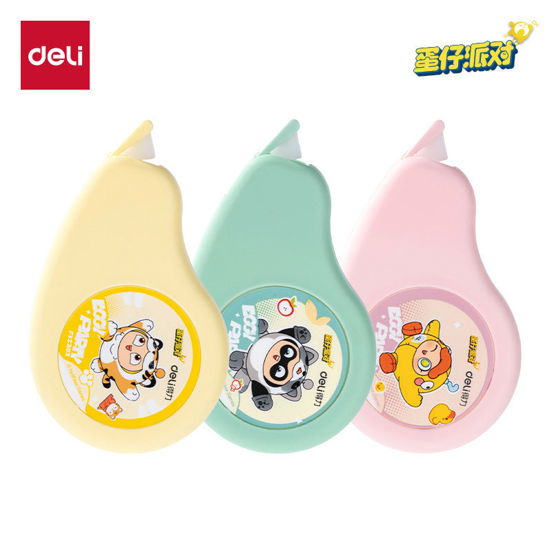 Deli Stationery Egg Party Silicone Shell Correction Belt Student Durable Alteration Belt Wrong Word Correction Belt Wholesale