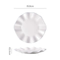 Minimalist & high-end ceramic irregular dessert & pastry plate - unique ruffled edge ceramic steak plate - shallow dinnerware
