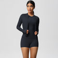 European and american nude feel cardigan jacket, crew neck short sleeve t-shirt, casual yoga set, running sports fitness three-piece outfit