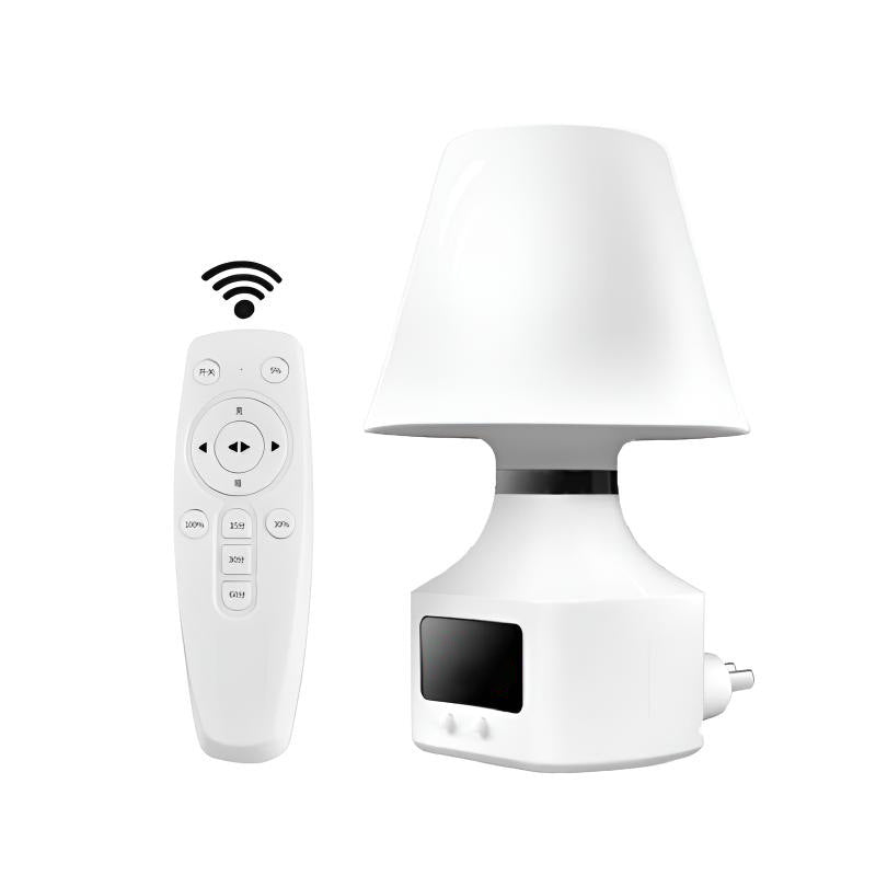 Soft light remote control clock night light dimmable baby feeding eye protection plug-in bedroom bedside sleep lamp table lamp