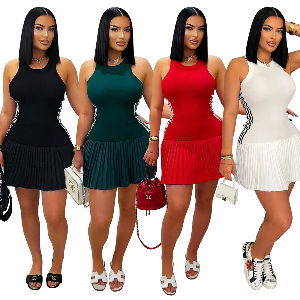 C7320 cross-border   fashion women's sporty mini dress - 3d cutout slim-fit dress