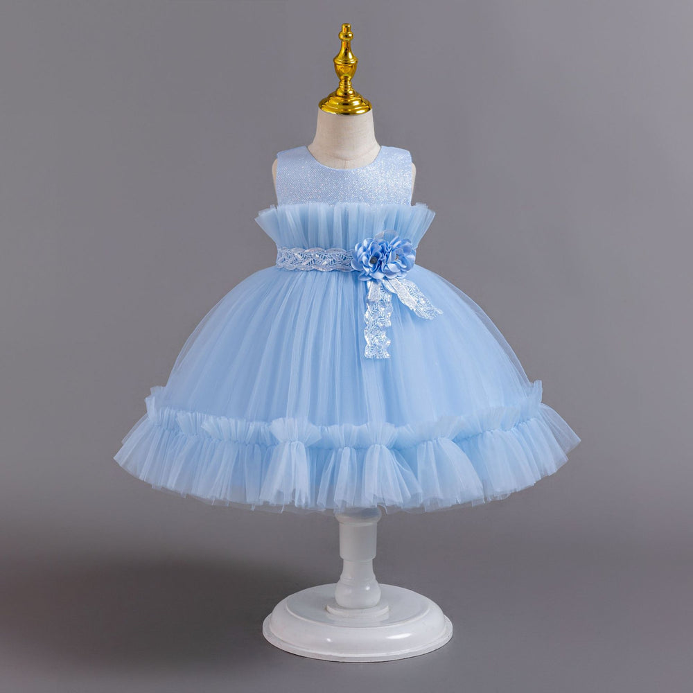 Wholesale girls' sequin tulle princess dress - perfect for kindergarten graduation, evening events, and more!