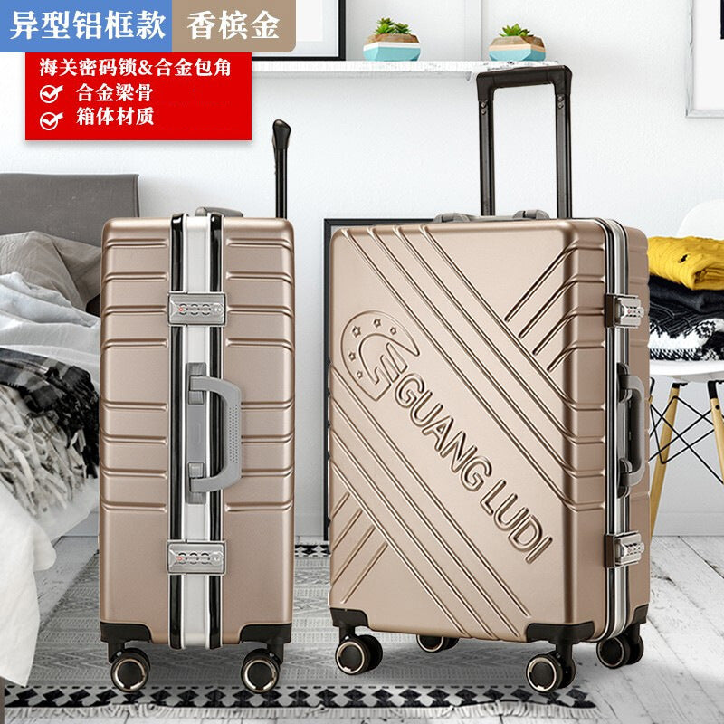 Men's and women's trolley cases, aluminum frame luggage, universal wheel 24 suitcases 20 boarding cases, password luggage manufacturers wholesale