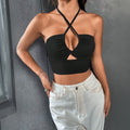 spring/summer new arrivals:  cross-border women's sexy camisole crop top - slim fit, designer halter top