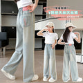 Girls' pants: new  summer collection - stylish, loose-fit, lightweight tencel denim wide-leg pants for girls and big girls, perfect for students
