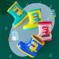 Kids' mid-calf waterproof rain boots - new fashionable styles for boys and girls - non-slip, fleece-lined baby rain boots - dinosaur designs available