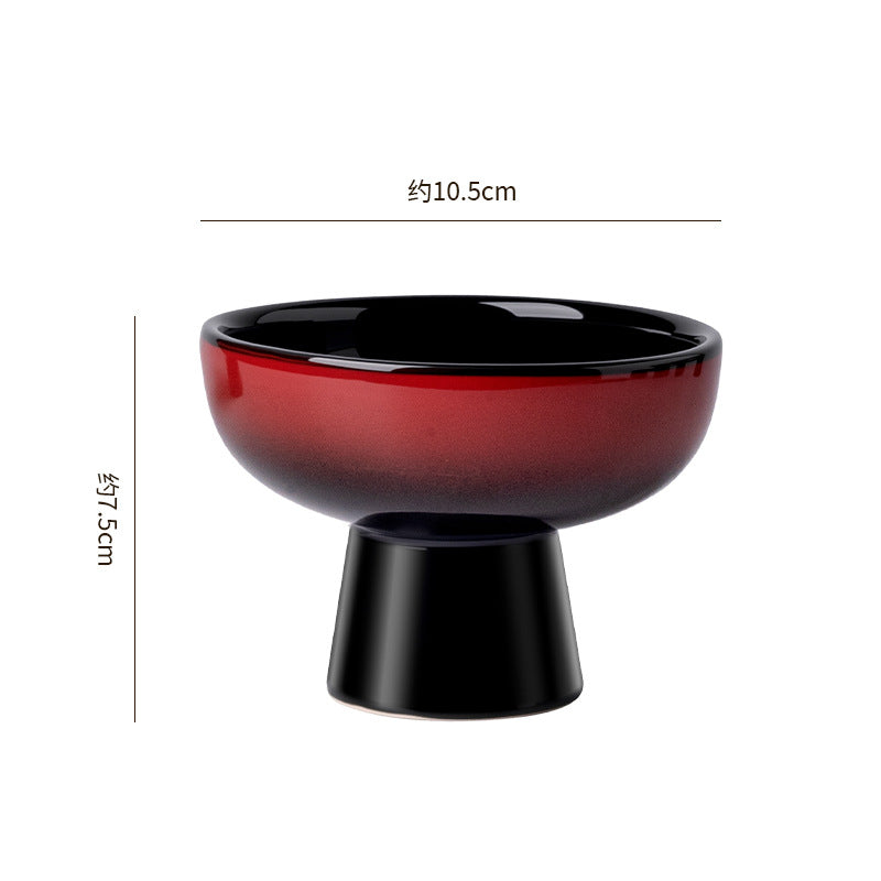 Japanese retro high-style fruit bowl - perfect for home living room, dried fruits, snacks, desserts, cakes, pastries, and candies - ceramic