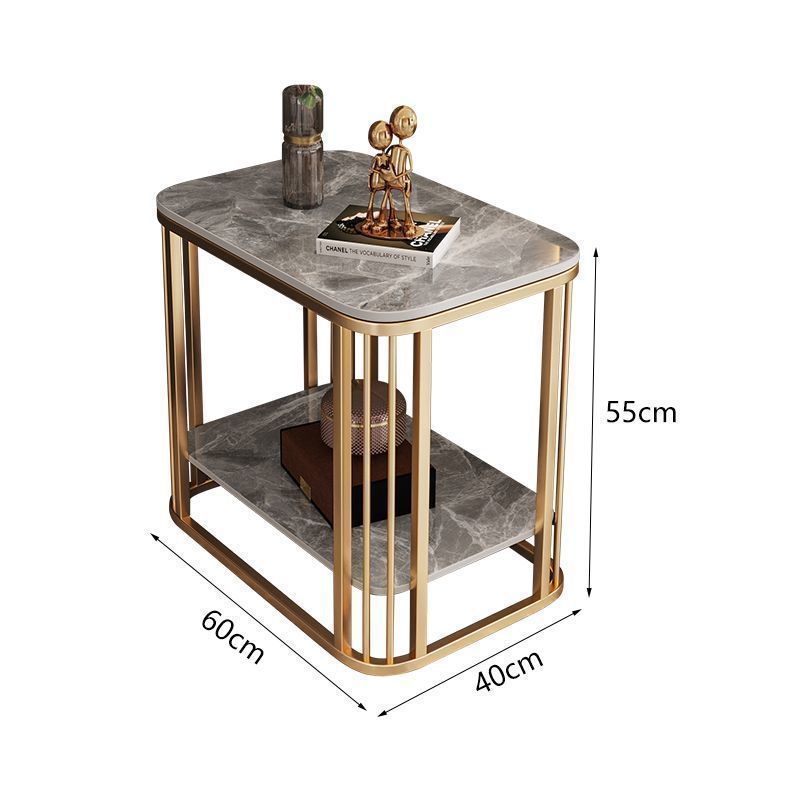 Italian light luxury modern slate side table small coffee table balcony living room for home small apartment casual suspended double-layer tea table