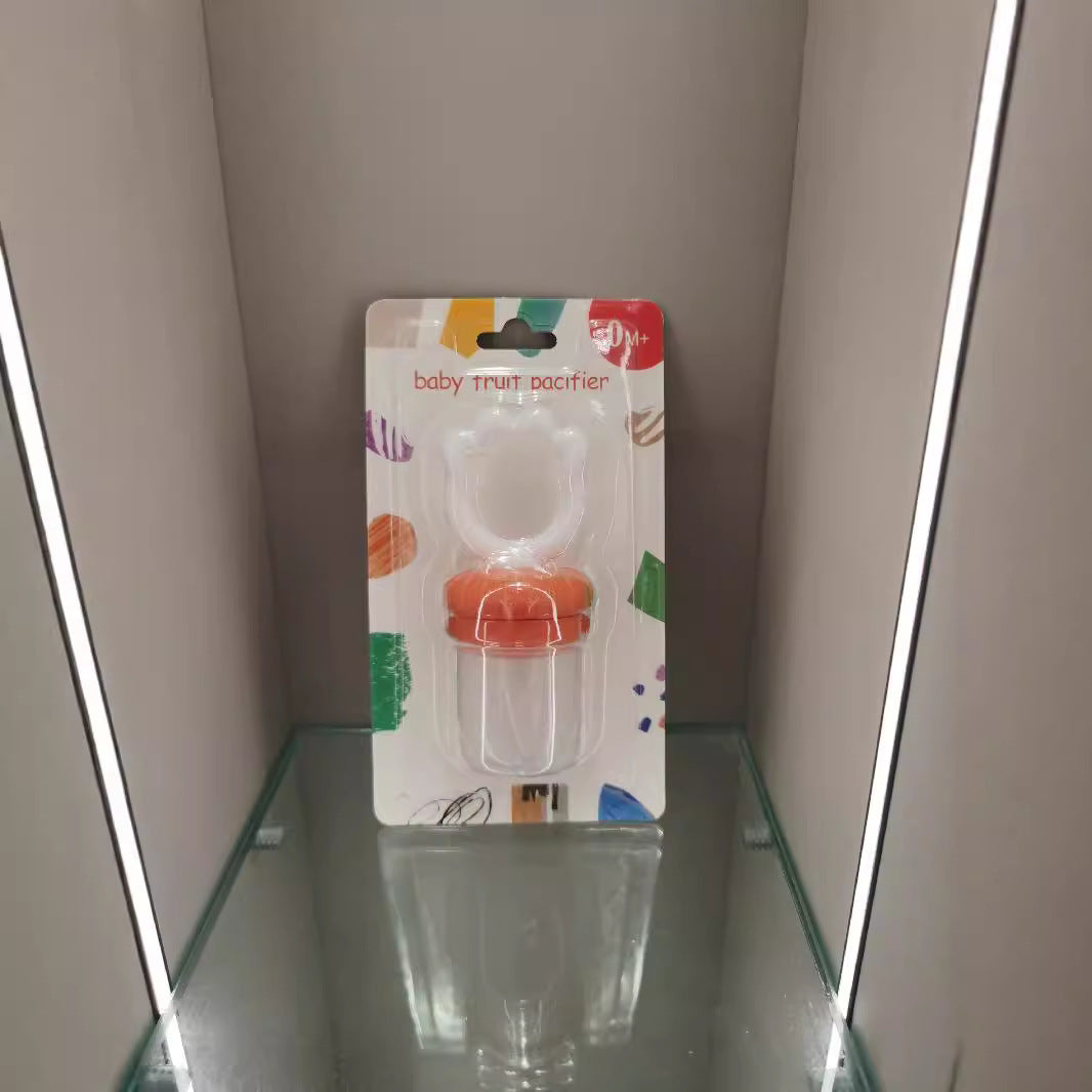 English card pack, baby bite music, fruit and vegetable music fruit complementary food cat claw shape, silicone mesh bag 6015