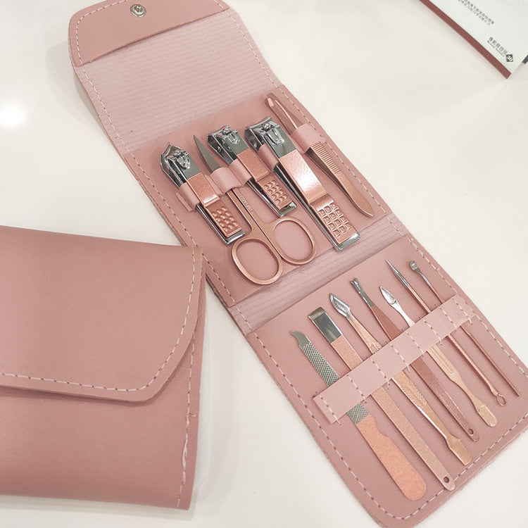 New green stainless steel nail clipper pedicure knife set manicure tool full set nail scissors set nail clippers wholesale