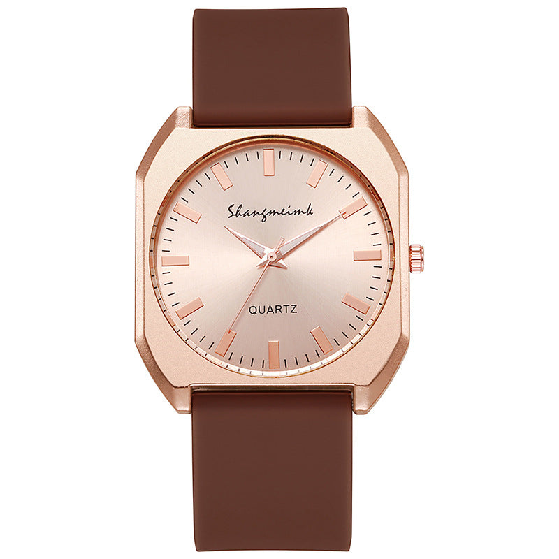 Stylish square minimalist quartz silicone strap watch - a high-value gift for students and women