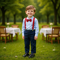 children's clothing, boys' spring and autumn suit, long sleeves, shirt, overalls, gentleman's dress, two-piece set, boys' first birthday dress
