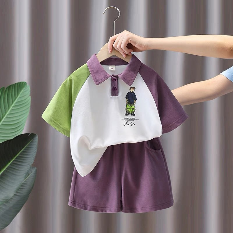 Boys' summer sleeveless outfit, kids' stylish summer clothes,  new trendy vest two-piece set
