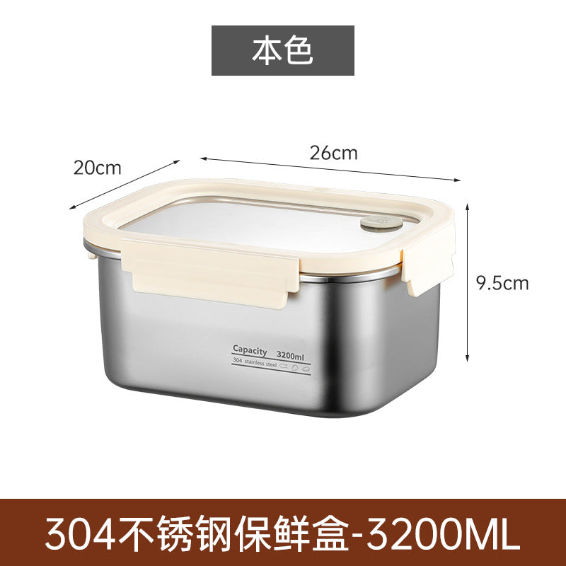 304 stainless steel food storage container - food grade, large capacity, divided lunch box for fruits, bento, rice, with lids and airtight seals