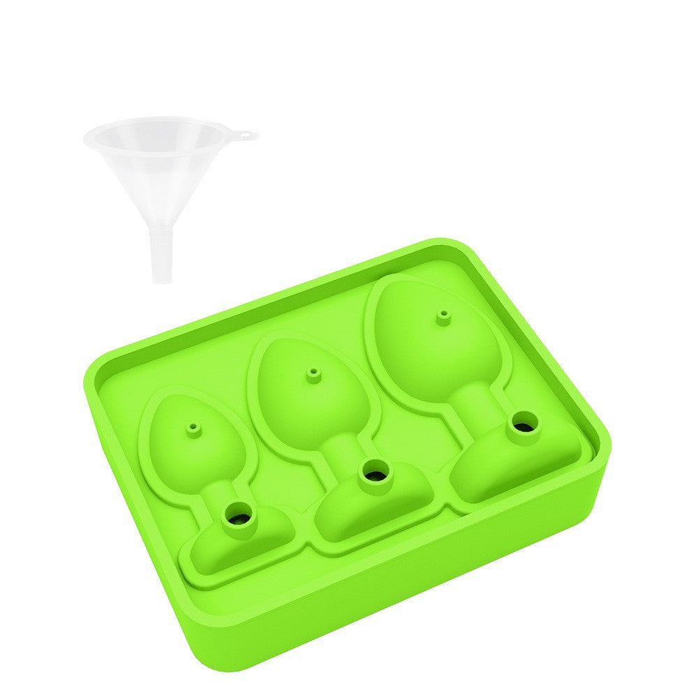 Creative Silicone Ice Lattice Mold Party Whiskey Spoof Styling Film Household Food Grade Ice Film with Funnel