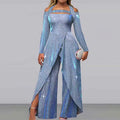 new arrival: cross-border fashionable & sexy sequin maxi dress jumpsuit - european & american style, asymmetrical front, mid-waist, chic & professional