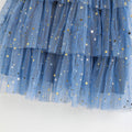 girls' ins-style mesh dress, ages 3-8, flutter sleeve dress, european and american solid color summer dress, cross-border e-commerce