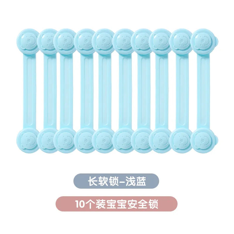 Wholesale double-lock child safety drawer locks - anti-pinch hand protection strips for baby safety - childproof door lock buckles & hook locks