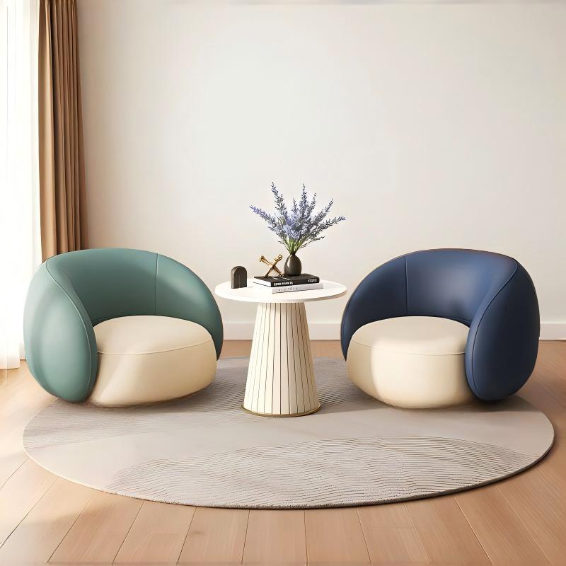 Modern minimalist single sofa and coffee table set - ideal for beauty salons, casual reception areas, office waiting rooms, sales centers, and negotiation spaces