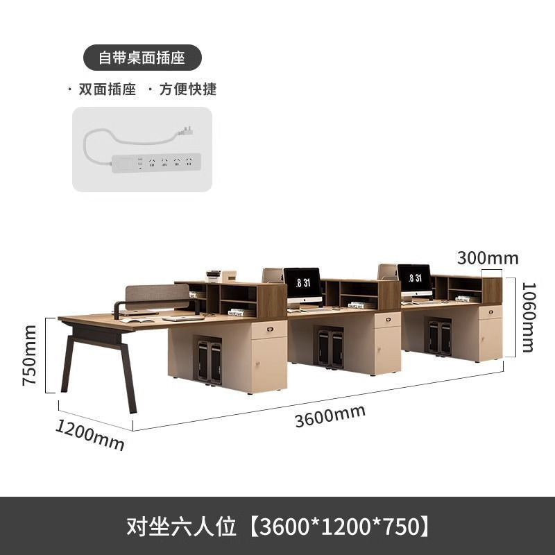 Casual modern 4 four-six 0.3kg slot computer booth screen employee office table and chair combination