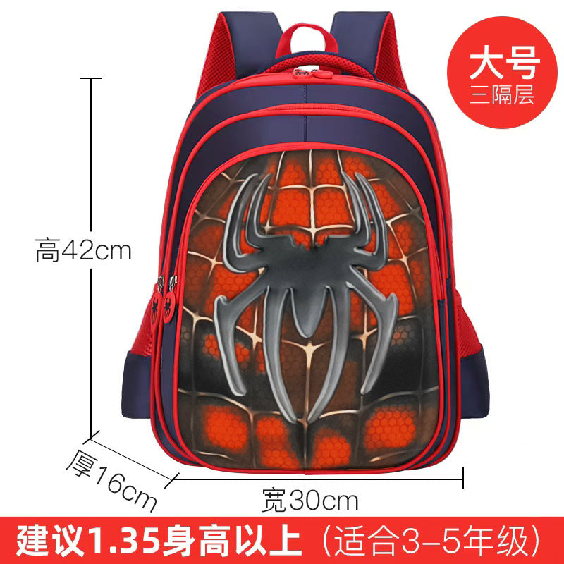 Kids' muscle design backpack - elementary school, grades 1-6, boys' cartoon backpack, breathable and lightweight