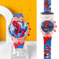 Kids' cartoon flip watch - ultraman hero spinning top, light-up musical electronic watch gift for boys and girls