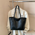 High-end retro soft leather women's bag 2026 new simple tote bag cross-border easiest for matchpure color handbag armpit bag