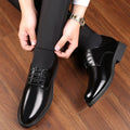 Men's leather dress shoes - 2025 winter collection: british style formal shoes, warm business casual shoes, groom's wedding shoes