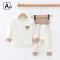 Baby spring & fall separatessuitautum cotton baby autumn clotheslong johnshigh waist belly protection bottom baby clothes