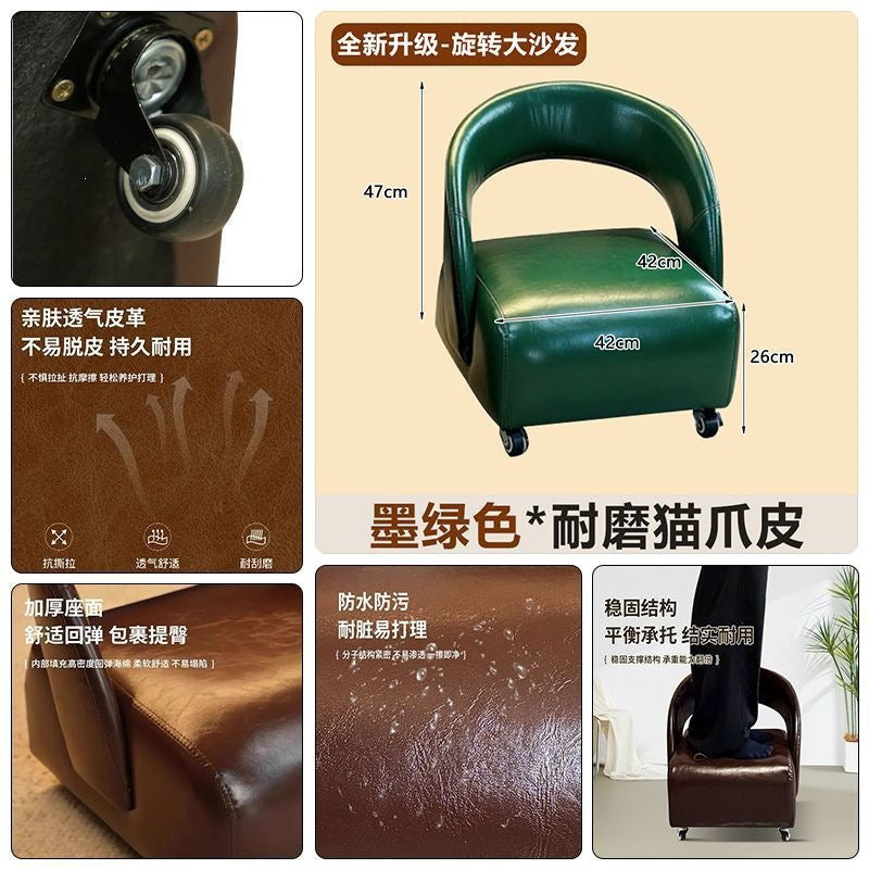 Ganliuliudeng universal wheel small stool living room for homeaccessible luxury sofa stool back chair shoe changing stool